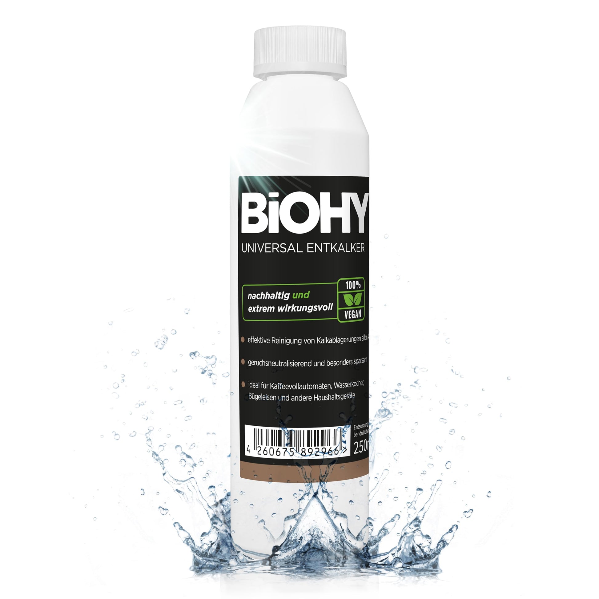 BiOHY Descalcificador universal (1 botella de 1 litro) | Universeel concentraat voor alle huishoudelijke apparaten | Compatibel met alle koffiemachines en espressomachines (Entkalker)