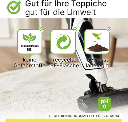 BiOHY Champú para alfombras (1 botella de 1 litro) | Limpiador de alfombras concentrado | elimina las manchas rebeldes | bien tolerado por los animales amigable con los materiales (Teppichshampoo)