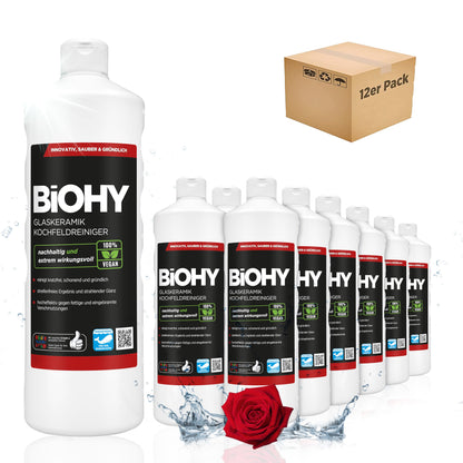 BiOHY Limpiador de vitrocerámica (1 botella de 1 litro) | Cocina radiantemente limpia, para electrodomésticos - brillo sin rayas (Kochfeldreiniger)
